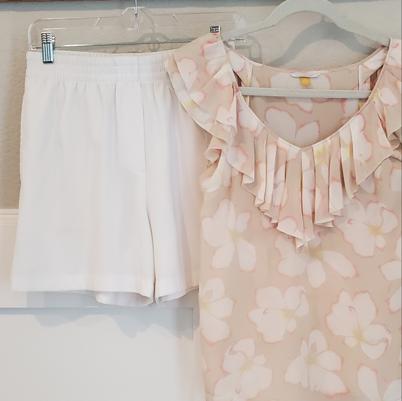 Aritzia Babaton Deakin 5" Shorts, Matte Crepe Texture, Pearl, Small, Like New - Picture 8 of 16